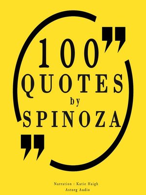 cover image of 100 quotes by Baruch Spinoza